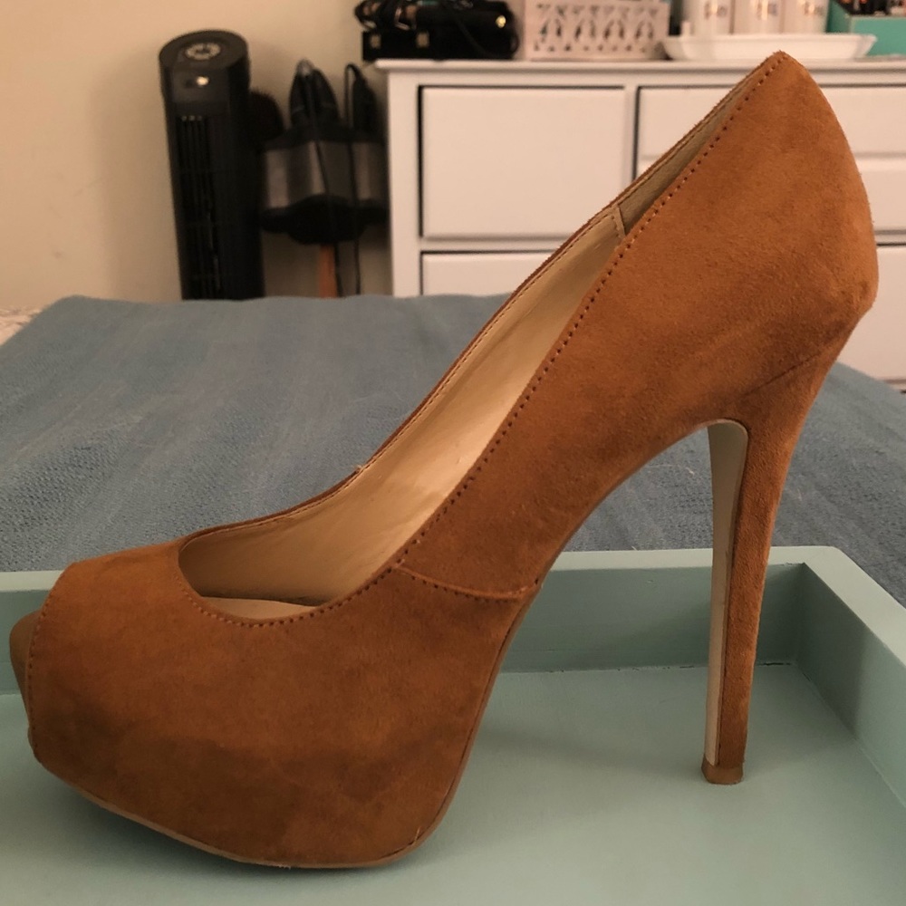 Brown Open Toed Heels